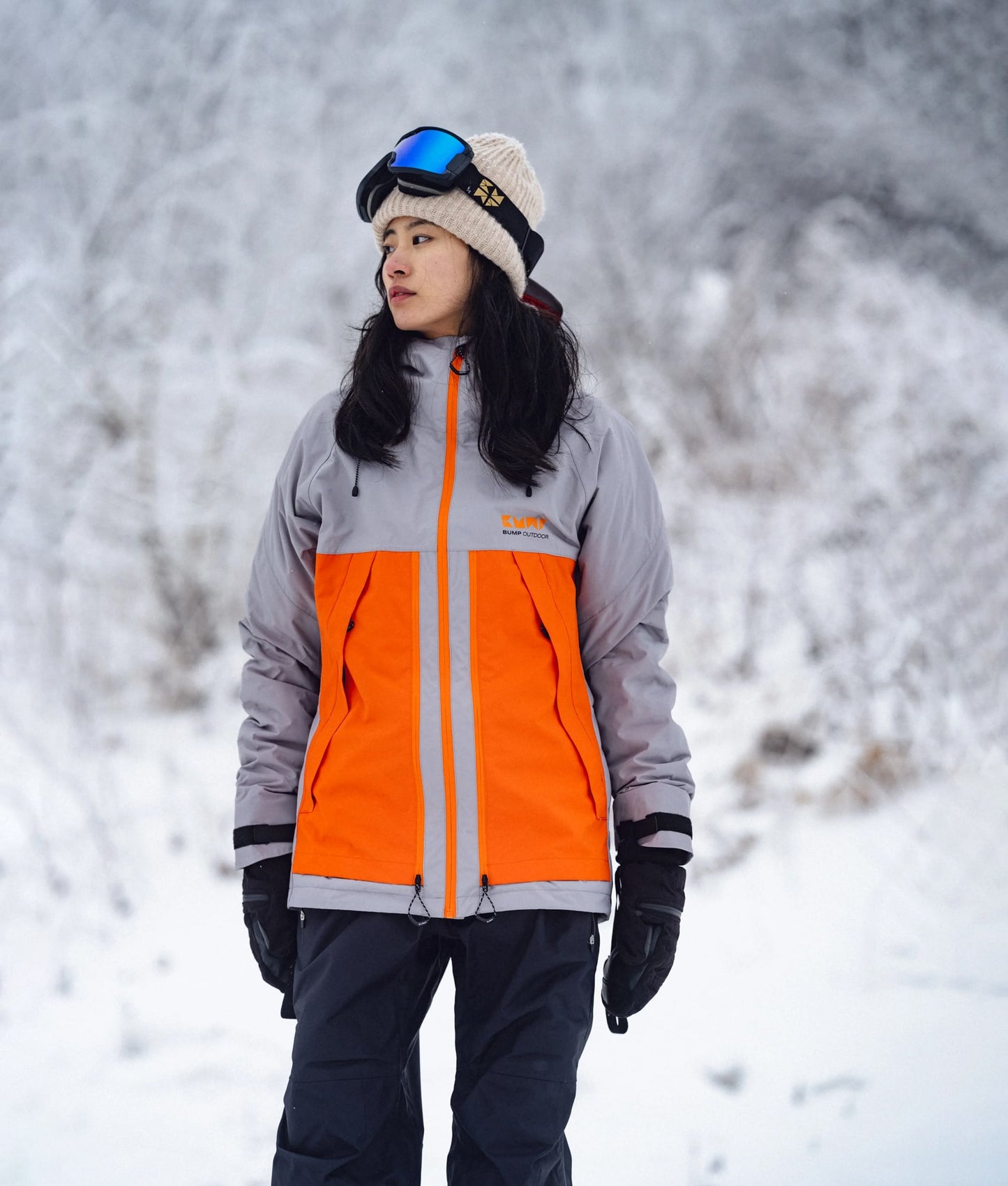 Expert 23 Ski/Snowboard Jacket Women Gray/Orange