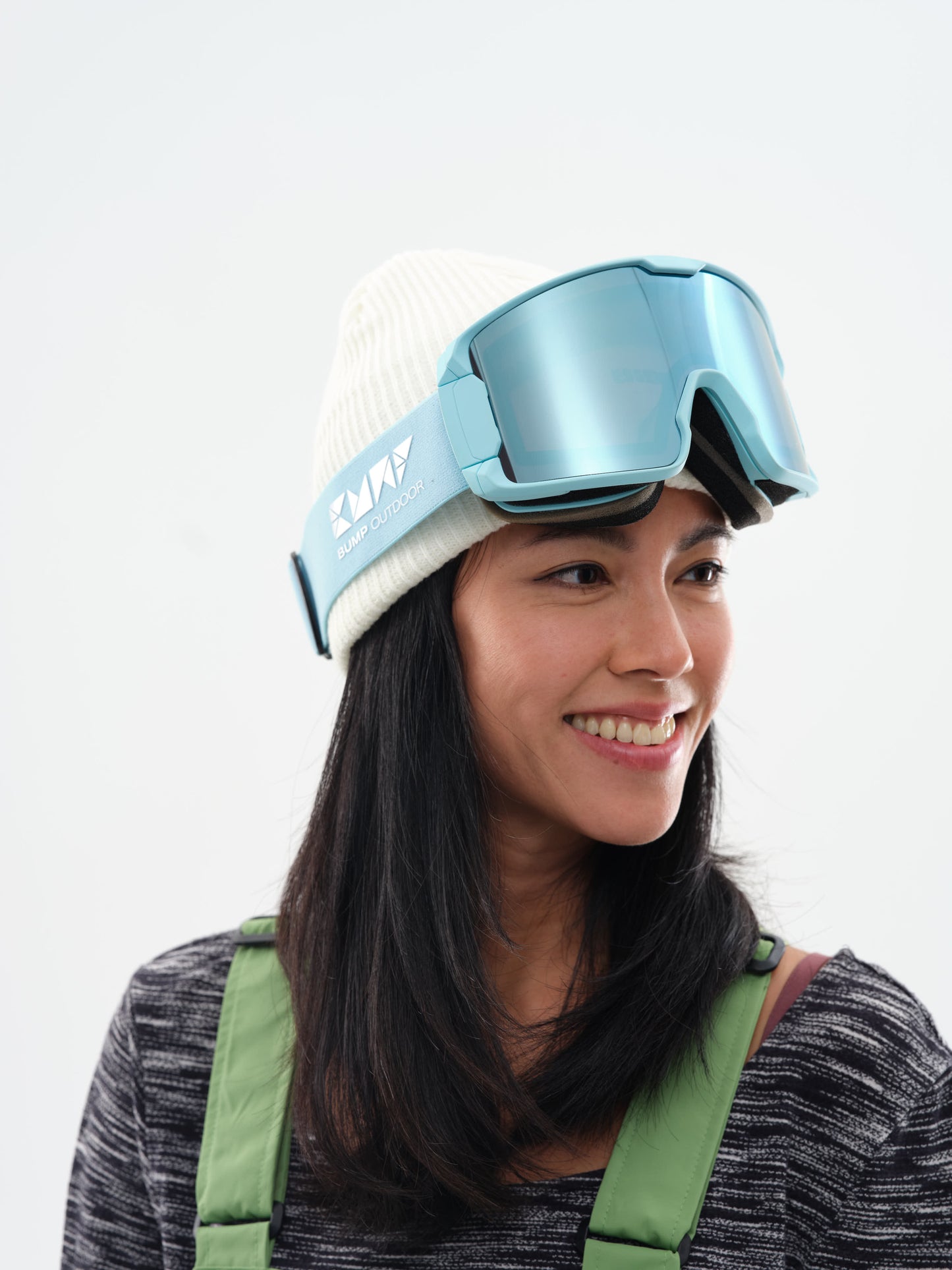 Retro Cylindrical Snow Goggles Baby blue Lens