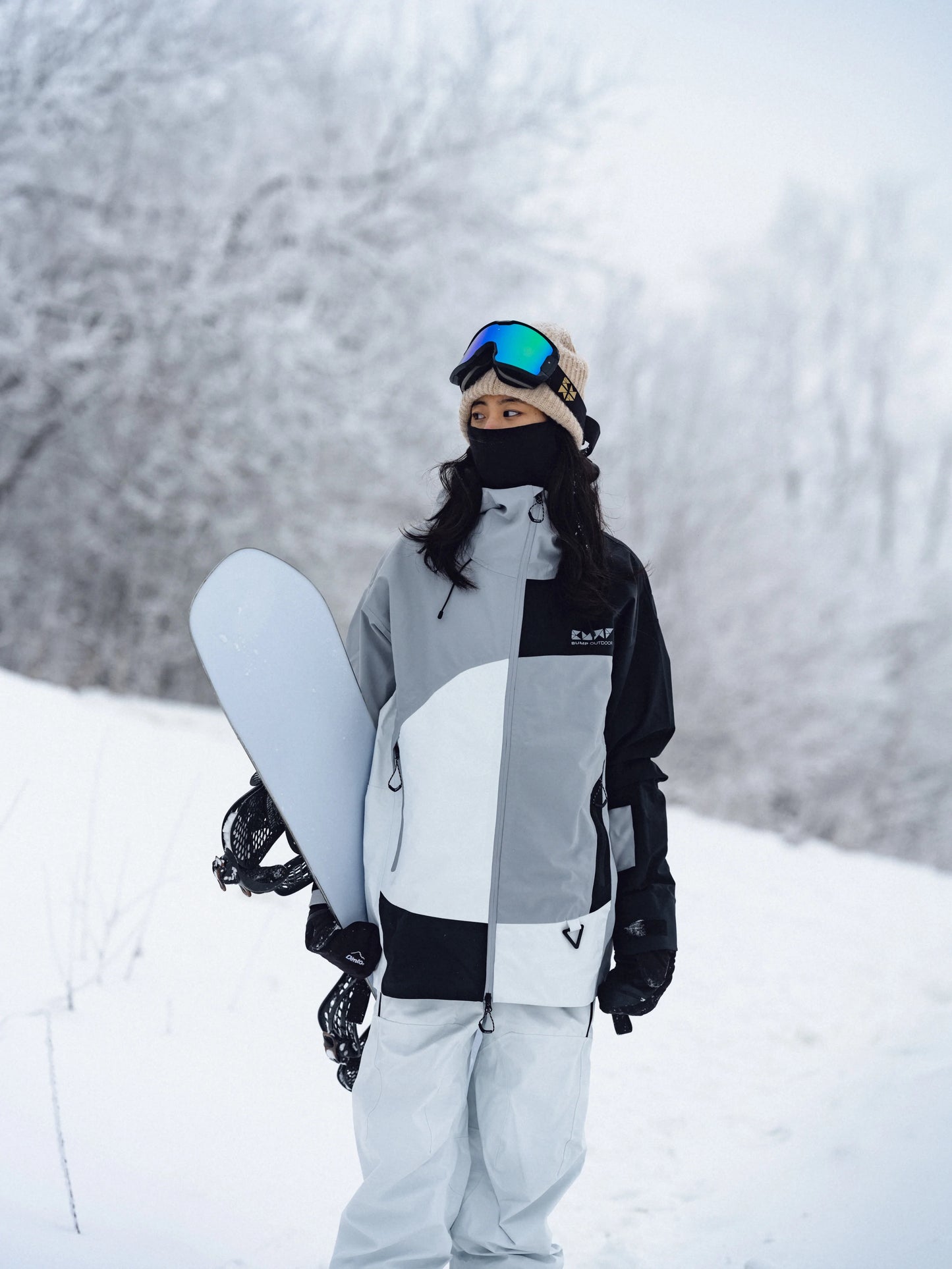 BUMP 3L RG Snowboard/Ski Jacket Men White/Black/Gray