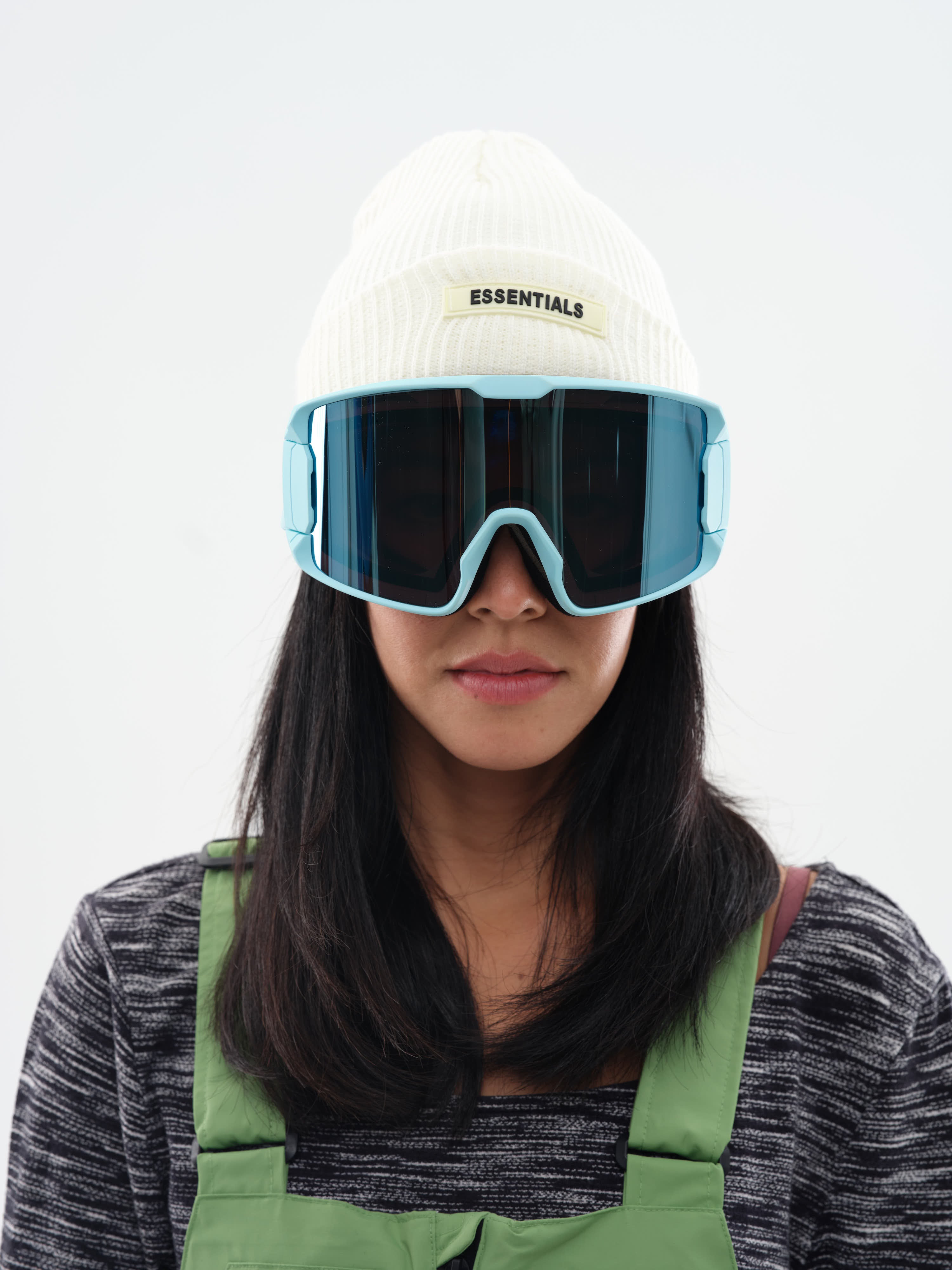 Retro Cylindrical Snow Goggles Baby blue Lens